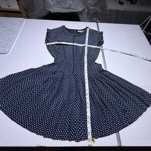 Alexa Chung for Madewell 100% Silk Navy Polka Dot Dress